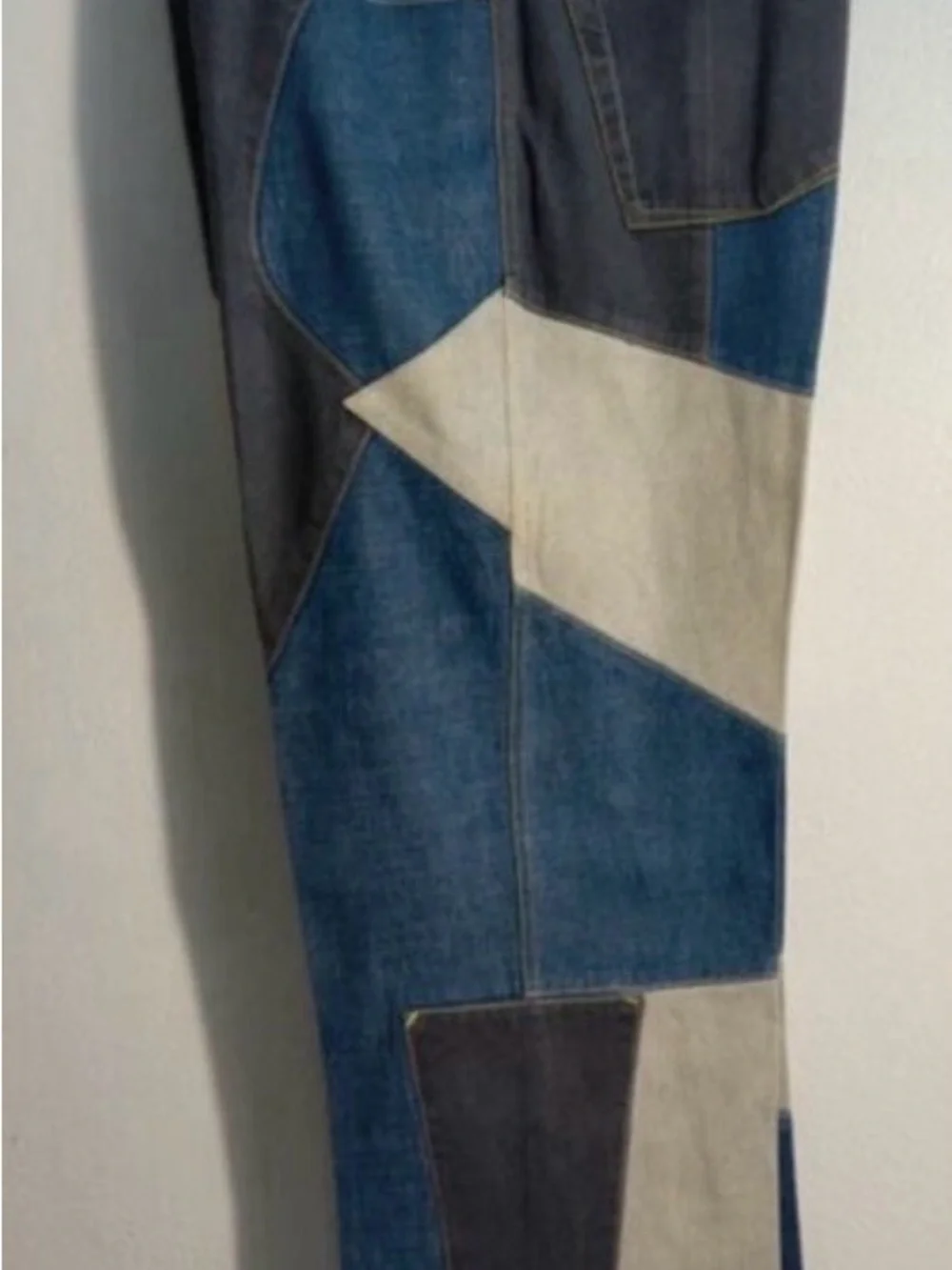 Sean John Patchwork Denim Jacket in Blue and Gray
